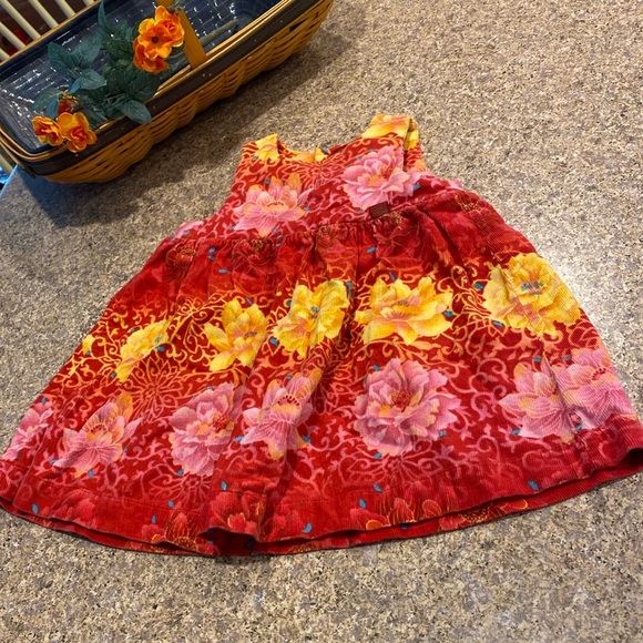 Kenzo Jungle Other - Kenzo Jungle Corduroy Floral Dress Jumper 12 Months